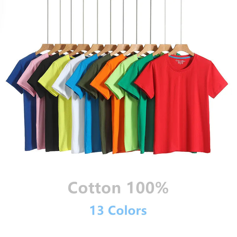 2024 Brand New Cotton 100% Men's T-shirt Pure Color