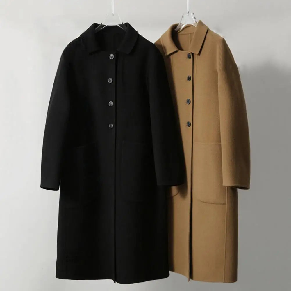 Women Coat Mid-Length Woolen Coat Stylish